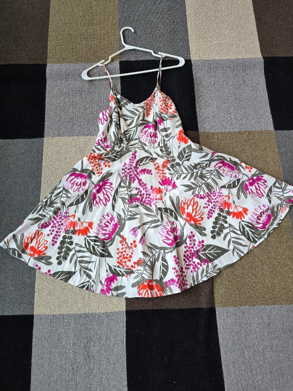 Old Navy flare dress flower pattern large